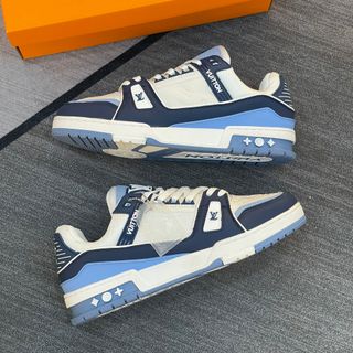 Giày Thể Thao Sneaker LV Trainer  Xanh- Trắng ( Hàng Mới Về, Chất Lượng Siêu Cấp )