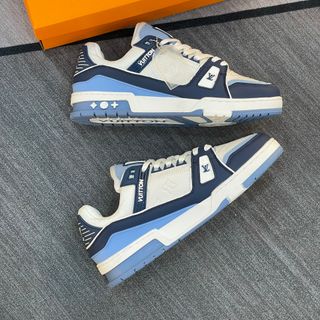 Giày Thể Thao Sneaker LV Trainer  Xanh- Trắng ( Hàng Mới Về, Chất Lượng Siêu Cấp )