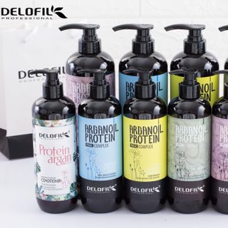 Dầu Gội Dầu Xả Delofil Silky Smooth 500ml - 8000ml sạch gàu, kiềm dầu, mềm mượt chống gãy rụng phục hồi tóc chính hãng