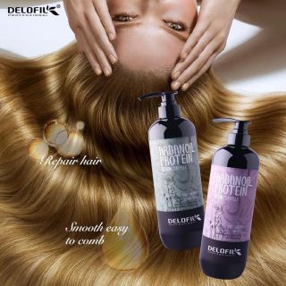 Dầu Gội Dầu Xả Delofil Silky Smooth 500ml - 8000ml sạch gàu, kiềm dầu, mềm mượt chống gãy rụng phục hồi tóc chính hãng