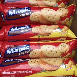 Bánh Cracker Kẹp Kem Phô Mai Magic ( Creams Cheese ) cây 108g Thùng 24 cây giá sỉ