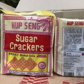 Bánh Lúa Hup Seng Cream Crackers (Gói 250g màu đỏ) Thùng 12 gói giá sỉ
