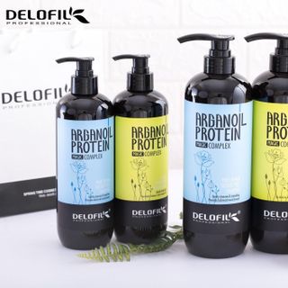 CẶP DẦU GỘI DẦU XẢ DƯỠNG ẨM PHỤC HỒI Delofil Arganoil Protein 500ML