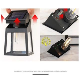 Bóng Đèn Treo Tường Bằng Năng Lượng Mặt Trời Chống Thấm Nước Trang Trí Sân Vườn [Ánh sáng + Cảm biến cơ thể]