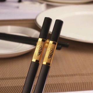 Hộp 10 đôi đũa mạ vàng 27cm Hàn Quốc giá buôn sỉ