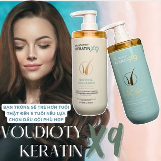 Dầu gội xả Voudioty Keratin X9 Biotin & Collagen
