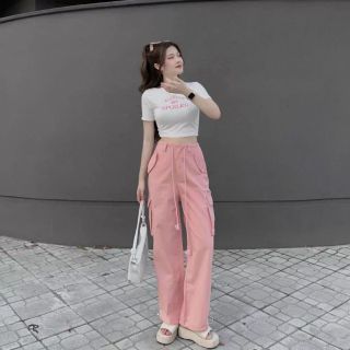 BỘ NỮ, SET QUẦN ÁO SPOILED NỮ QUẦN CHẤT KAKI ÁO THUN GÂN SIÊU ĐẸP