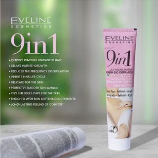 Kem tẩy lông Nách, Bikini Và Chân Eveline dịu da tinh dầu tự nhiên 9 tác động cho da nhạy cảm 125ML