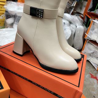 Giày Boot Nữ Da Cao Cấp  Cổ Thấp Gót Vuông ( Hàng Loại 1 Quảng Châu ) giá sỉ
