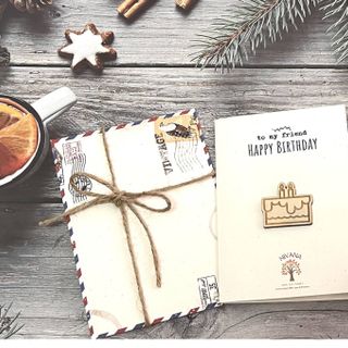 Thiệp Sinh Nhật NIVANA Vintage (cam)