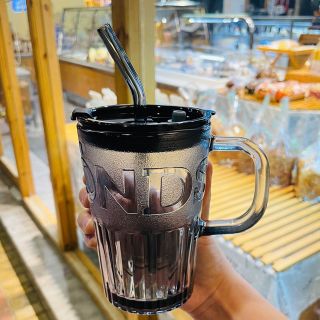Ly, Cốc Thuỷ Tinh Khắc Chữ DIAM Quai Cầm Kèm ống hút trong 400ml ( Hàng, Giá Tận Xưởng )