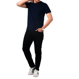 Áo thun Nam cổ tròn Gold Rhino 100% cotton kháng khuẩn khử mùi - NAVY