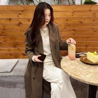 ÁO KHOÁC CHOÀNG FORM DÀI CỔ VEST-HUYỀN XMĐT