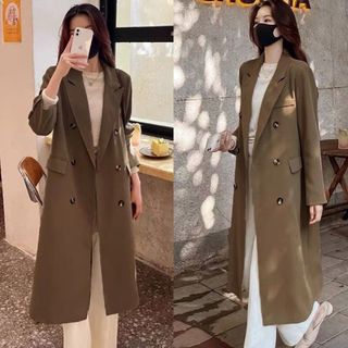 ÁO KHOÁC CHOÀNG FORM DÀI CỔ VEST-HUYỀN XMĐT