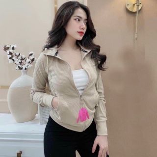 Áo khoác gân tăm 6 túi freesize dưới 55kg