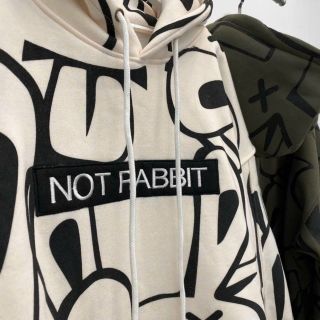 Áo hoodie in toàn thân NOT RABBIT Unisex nam nữ phong cách cá tính , năng động. giá sỉ