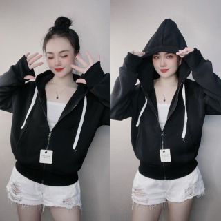 Áo Khoác Nỉ Basic Trơn Form Thường 4 Túi