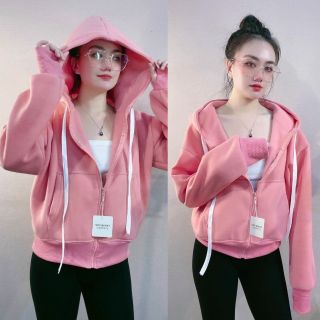 Áo Khoác Nỉ Basic Trơn Form Thường 4 Túi