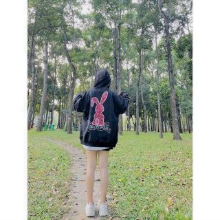 Áo hoodie in nổi hình thỏ nón 2 lớp vải chính. Giá sỉ - giá bán buôn