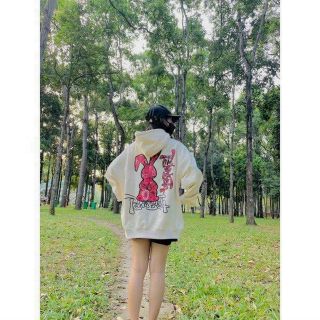 Áo hoodie in nổi hình thỏ nón 2 lớp vải chính. Giá sỉ - giá bán buôn