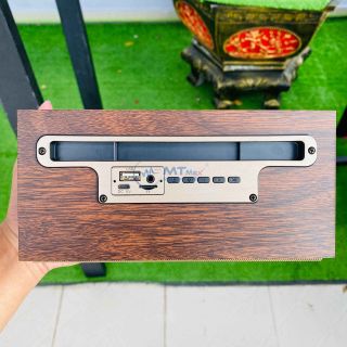 Loa Bluetooth Hộp Gỗ XM505, Thiết Kế Cổ Điển Sang Trọng, Có Giá Để Điện Thoại, Âm Thanh Hay Tính Năng Đa Dạng