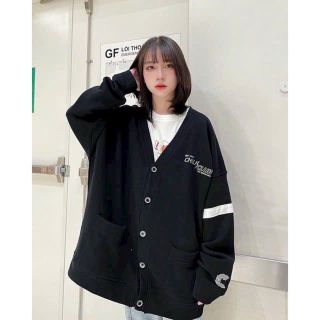 Áo khoác nỉ carigan WC tay phồng from rộng, hình in. Giá sỉ - giá bán buôn