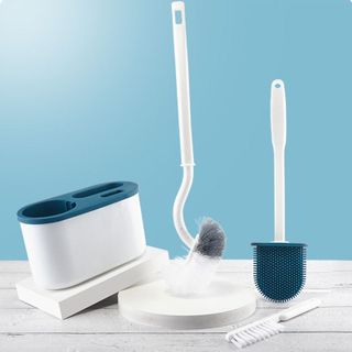 Bộ 3 món bàn chải Sillicon chà bồn cầu, vệ sinh nhà tắm