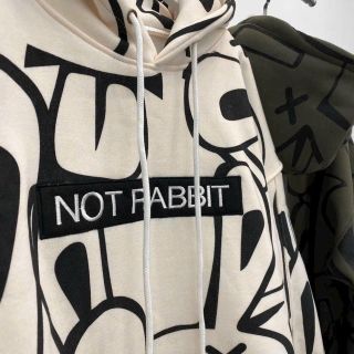 Áo hoodie Not Rabbit nón 2 lớp vải chính tay phồng rộng. Giá sỉ - giá bán buôn