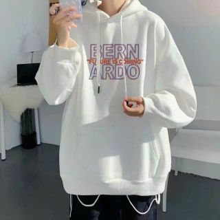Áo hoodie BERNARDO tay phồng from rộng nón 2 lớp vải chính in chữ nổi. Giá sỉ - giá bán buôn