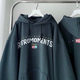 Áo hoodie tay phồng hình in REMT, nón 2 lớp vải chính from rộng. Giá sỉ - giá bán buôn