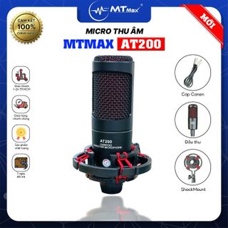 Micro Thu Âm 48V Chính Hãng MTMax AT200 - Micro LiveStream , Karaoke Cao Cấp Giá Cực Rẻ, Độ Nhạy Cao, Bắt Âm Tốt, Âm Thanh Sắc Nét Chuyển Micro Chuyên Nghiệp, Bảo Hành 12 Tháng.