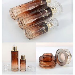 Bộ PET Vỏ Chai Thủy Tinh Mỹ Phẩm 2 light Nắp Khắc Khối trong Phong Cách Âu Sang Trọng 40g-50g-100ml-120ml ( IN LOGO THEO YÊU CẦU) Hàng, Giá Tận Xưởng.