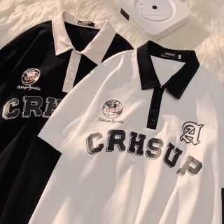 ÁO POLO UNISEX, ÁO THUN CÓ CỔ FORM RỘNG TAY LỠ CHẤT COTTON CRHSUP