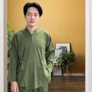 Bộ Pháp Phục Nam, Mẫu Cổ Nhật Sang Trọng , Vải Tơ Xước - M 729