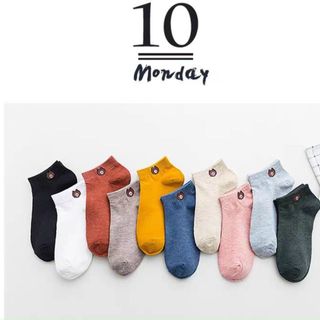 Set 10 đôi vớ gấu đủ màu năng động thể thao-Thu