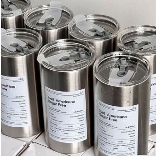 cốc giữ nhiệt Iced Americano 600ml tặng kèm ống hút, có thể làm quà tặng cho khách hàng - giá sỉ