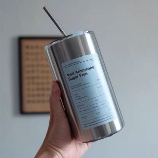 cốc giữ nhiệt Iced Americano 600ml tặng kèm ống hút, có thể làm quà tặng cho khách hàng - giá sỉ