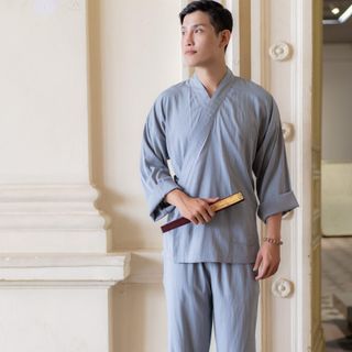 Bộ Pháp Phục Nam, Mẫu Cổ Nhật Sang Trọng , Vải Tơ Xước - M 729