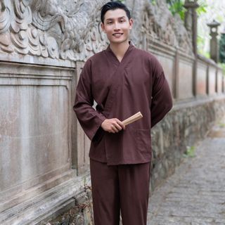 Bộ Pháp Phục Nam, Mẫu Cổ Nhật Sang Trọng , Vải Tơ Xước - M 729