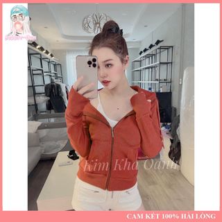 Áo Khoác Nữ Chất Liệu Thun Gân Trơn 4 Túi Cao Cấp Freesize Dưới 60Kg BUBBLE GUM