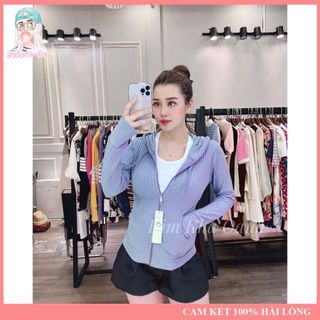 Áo Khoác Nữ Chất Liệu Thun Gân Đũa Tay Xỏ Ngón 4 Túi Khoá Kéo Freesize Dưới 55kg Bubble Gum