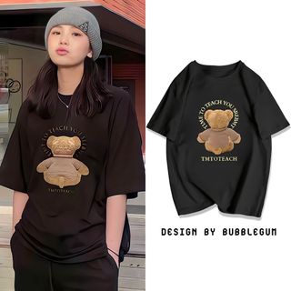 Áo Thun Tay Lỡ BEARBACK 100% Cotton 4 Chiều, Dáng Unisex Form Rộng 𝘽𝙮.𝘽𝙪𝙗𝙗𝙡𝙚𝙜𝙪𝙢