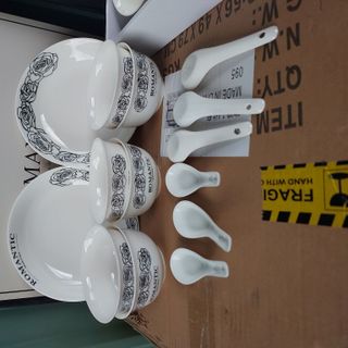 Bộ chén dĩa muỗng sứ 14 chi tiết