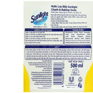 Sunlight Lau Bếp Chanh & Soda 500ml