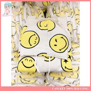 Áo Khoác Nữ In Hoạ Tiết Mặt Cười Cao Cấp Chất Liệu Nỉ 4 Túi Freesize Dưới 65kg Bubble Gum