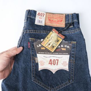 Quần Jeans Nam dài 407,dáng suông rộng classic