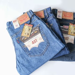 Quần Jeans Nam dài 407,dáng suông rộng classic
