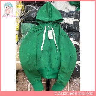 Áo Khoác Nữ Dập Nổi Hoạ Tiết Chất Liệu Cotton Xốp Tay Xỏ Ngón 4 Túi Freesize Dưới 65kg Bubble Gum