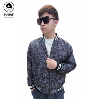 Áo Khoác Nam Bomber In Hoạ Tiết Chất Liệu Dù Cao Cấp 2 Lớp VNXK BUBBLE GUM
