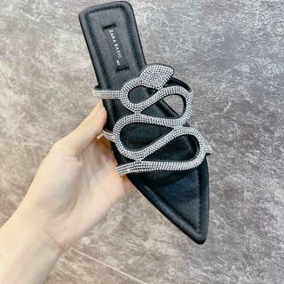 Túi xách quảng châu Dép Rắn Đá Lụa - 28B4007 (Chuyên sỉ túi xách sll, balo, ví, thắt lưng, túi Laptop)